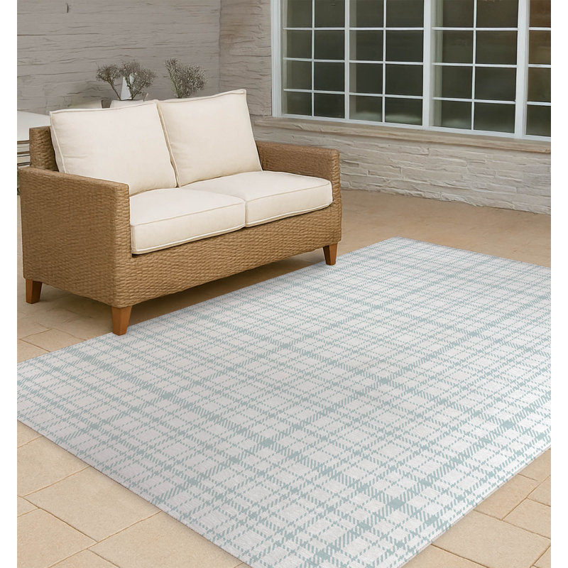 Tapis d'extérieur antidérapant à carreaux Liz, Rectangulaire 8 pi x 10 pi