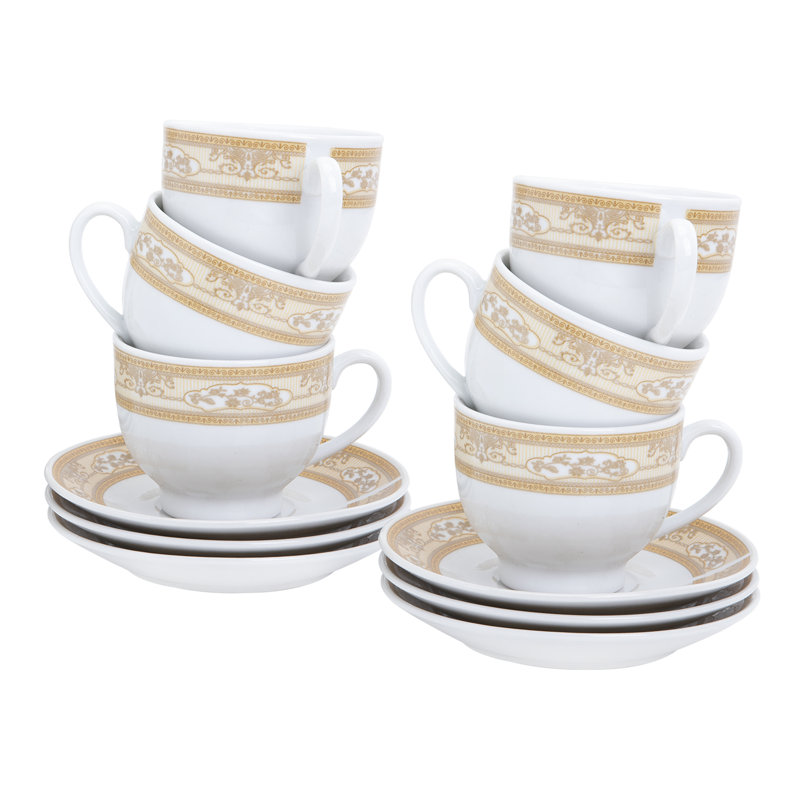 Porcelain Cappuccino Cup and Saucer