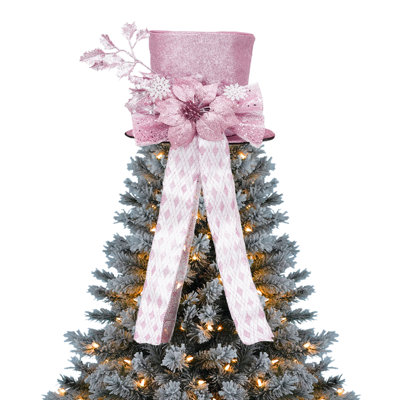 Sparkling Glitter Christmas Tree Leader Bow, Festive Xmas Decoration
