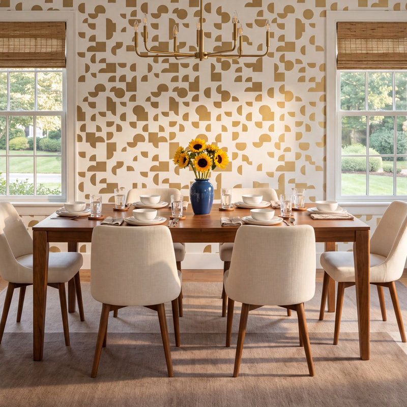 Mod Geo Peel and Stick Wallpaper, Gold