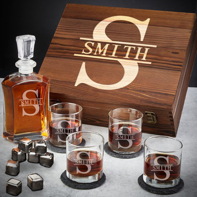 Verre à whisky personnalisé, 11,50 oz - Ensemble de carafe à whisky personnalisé