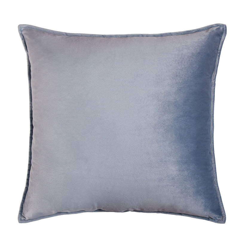 Square Velvet Pillow Cover & Insert, Water Blue, 22"H x 22"W