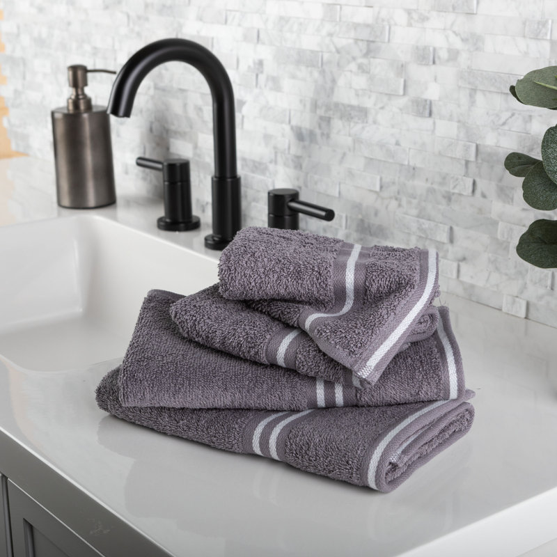 8PC Towel Set - 575GSM 100% Cotton Bathroom Essentials with 2 Bath Towels, 2 Hand Towels, 2 Washcloths, and 2 Fingertip cloths- Absorbent Sheets for Bath, Gym, Dorm and Spa by Lavish Home 