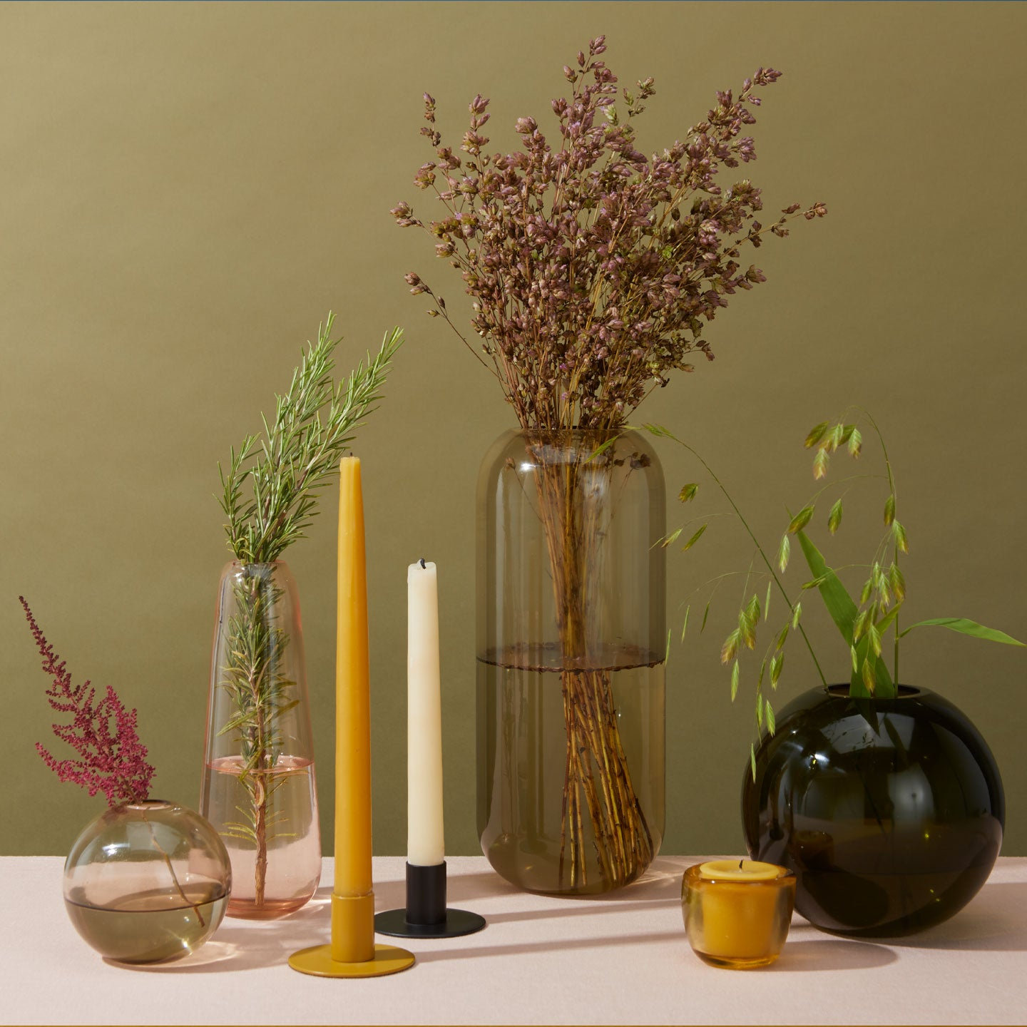 Essential Candlestick Holder, Mustard