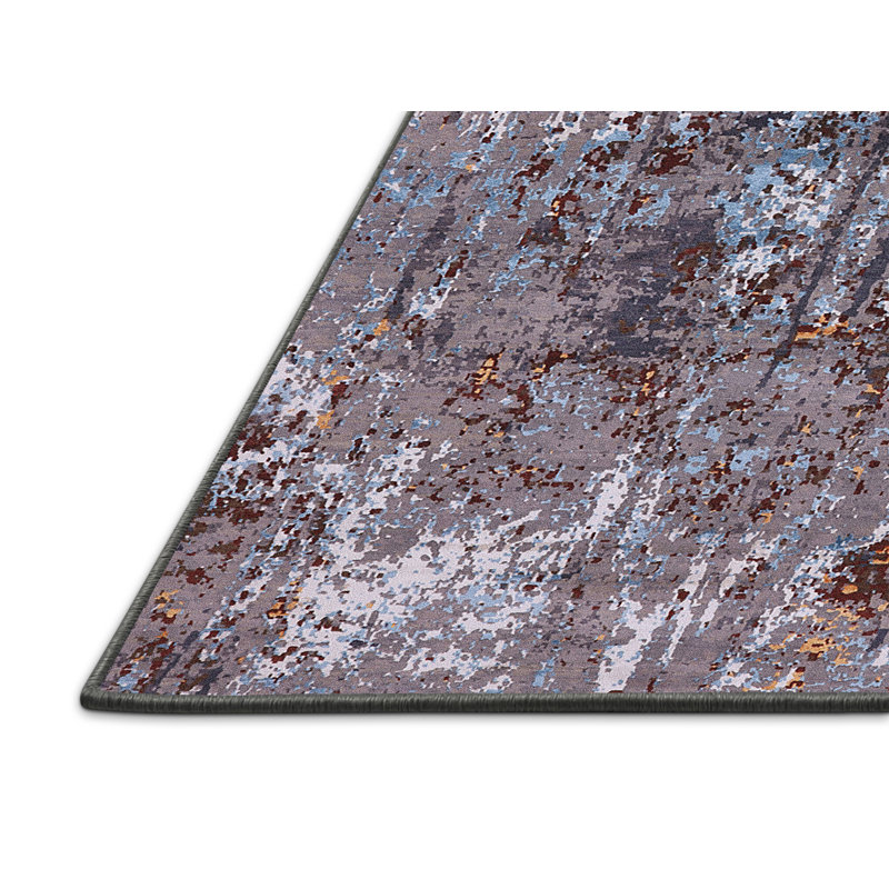 Tapis abstrait bleu / brun, Rectangle 5 pi x 8 pi