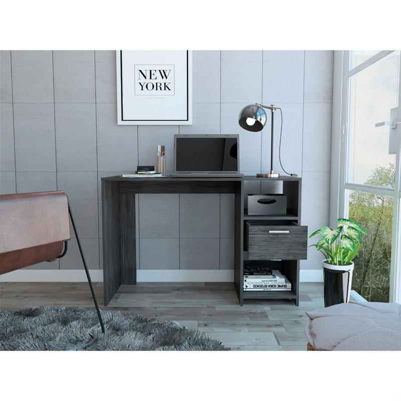 Bureau d'écriture à 2 tablettes et 1 tiroir, Chêne