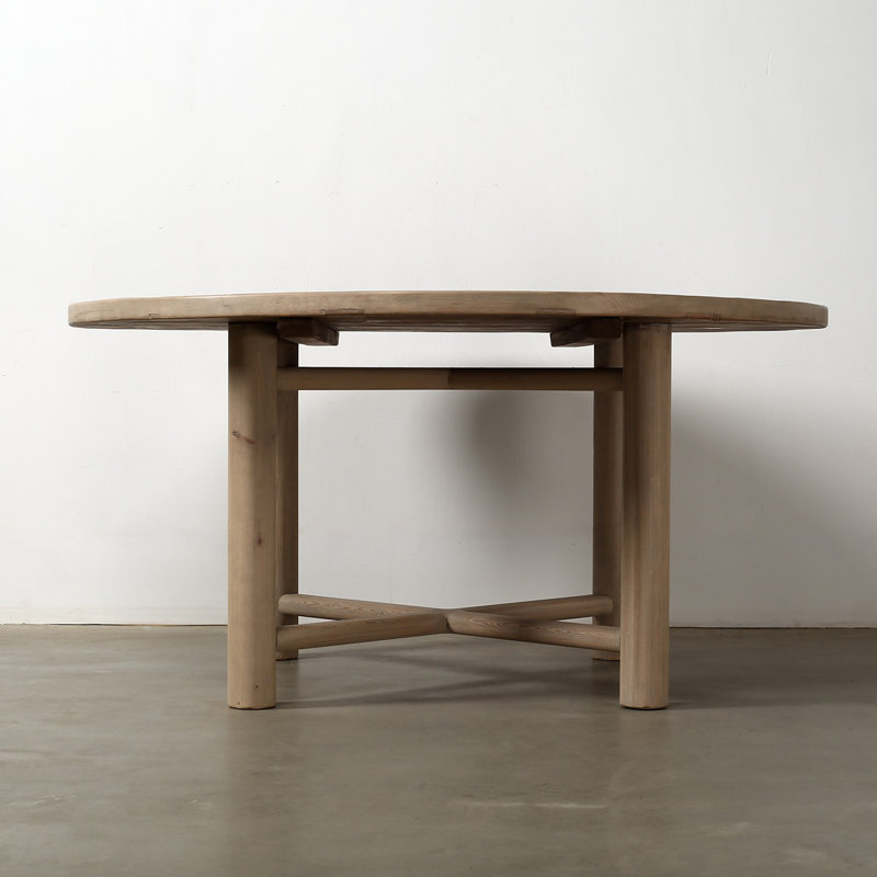 Mayling Round Pine Wood Dining Table