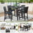 5 Piece Counter Height Table Set, Kitchen Table Set With Square Table, Counter Height Dining Table