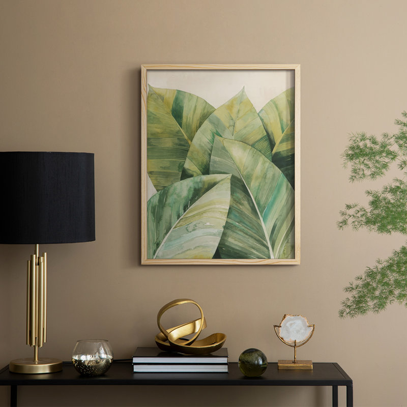 Tropic Depth II Framed Print - Solid Wood, Natural, 11" H x 9" W