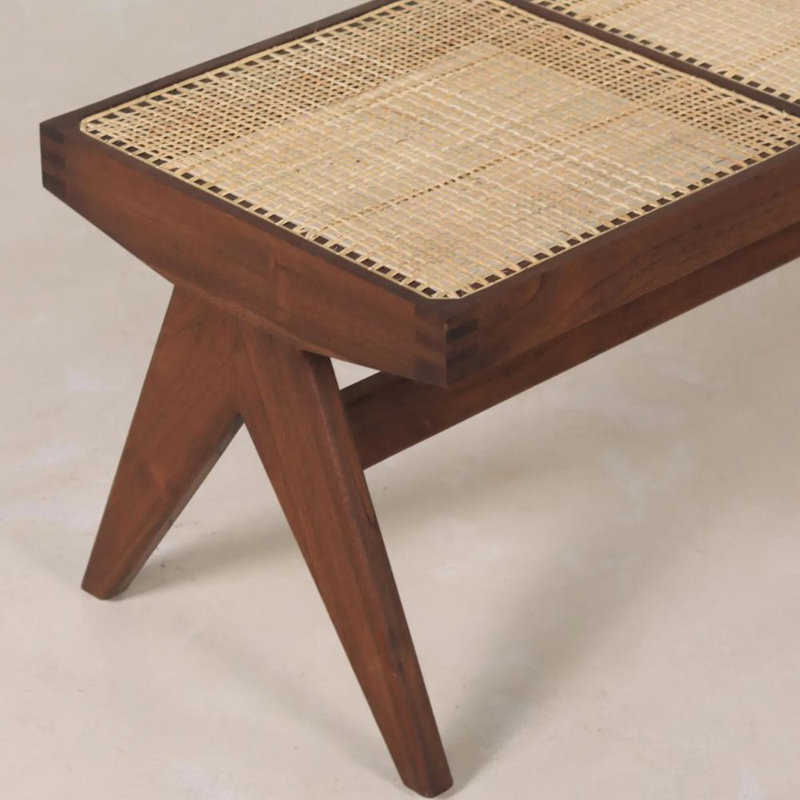 Banc en bois massif Roxy, Noyer