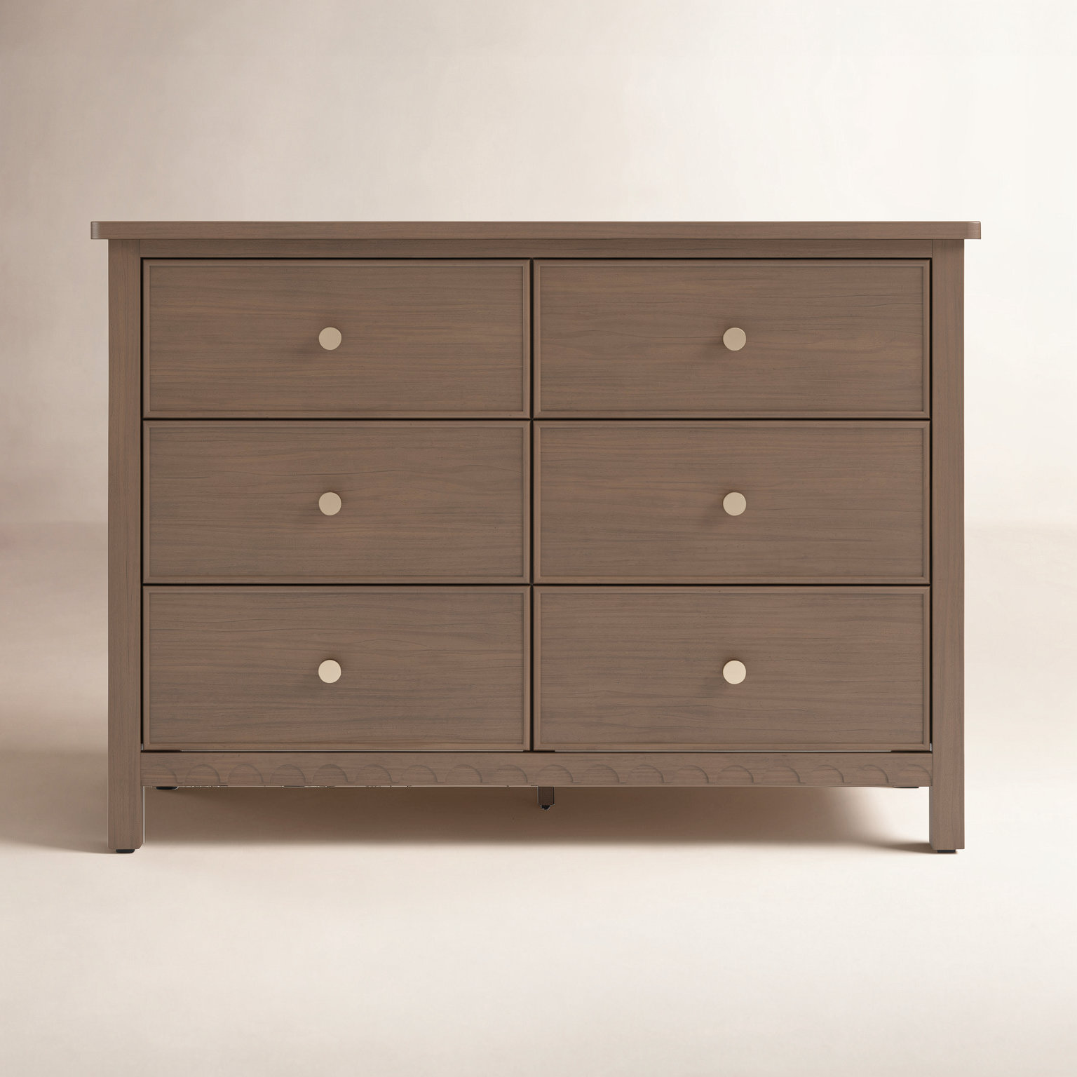 Sasha 6-Drawer Double Dresser, Hazelnut