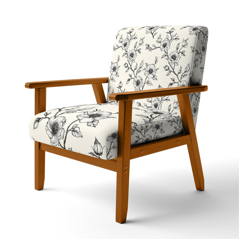 Chaise rembourrée Modern, Accoudoirs carrés bruns