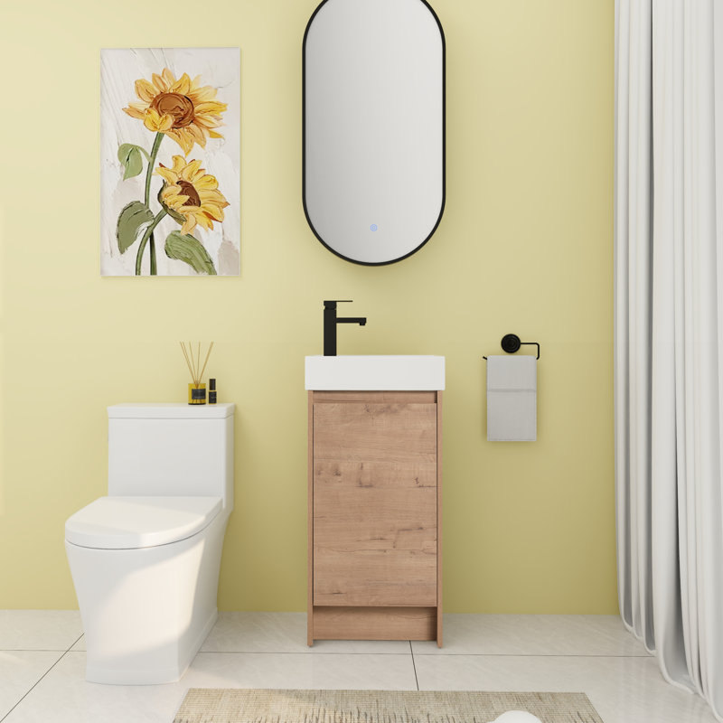 Meuble-lavabo simple 16,16 po avec comptoir en céramique