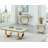Monroe 47.5" Rectangular Marble with Double Pedestal Coffee Table -107134556