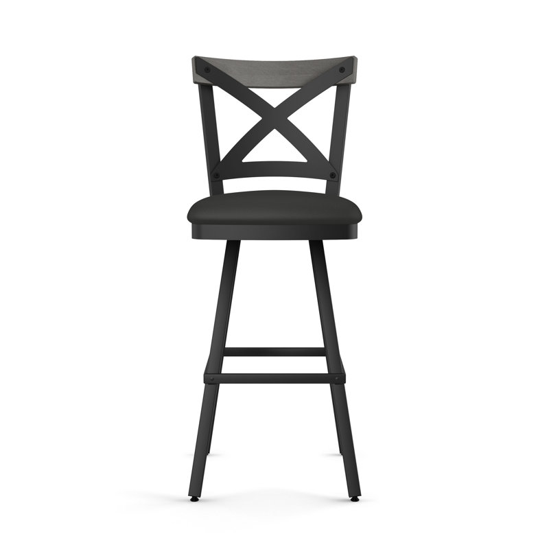 Karsten Swivel Counter and Bar Stool, Bar Stool (30.5" Seat Height), Grey Wood