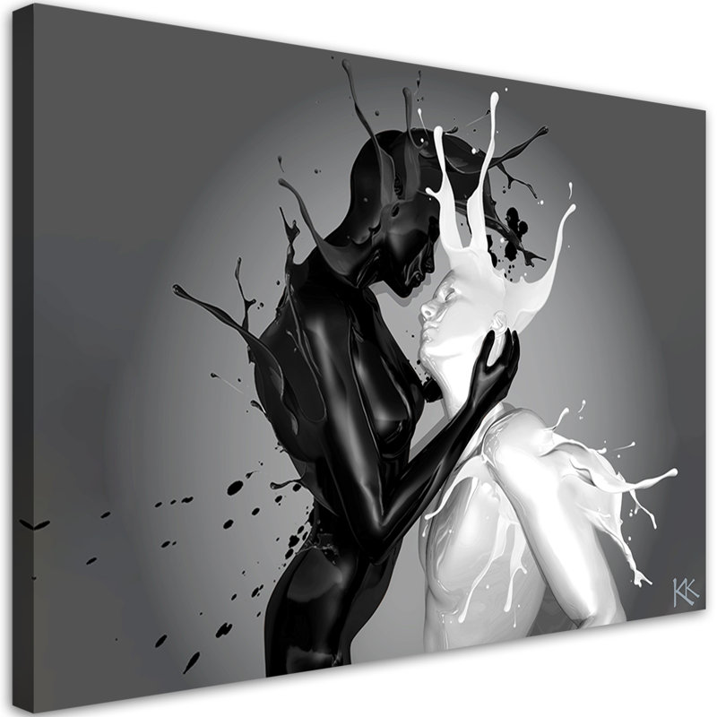 Coffee And Milk Abstraction - No Frame Print on Canvas, 70cm H x 100cm W