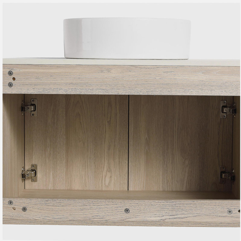 Ensemble de meuble-lavabo flottant 30 po avec lavabo en céramique Design, Ovale
