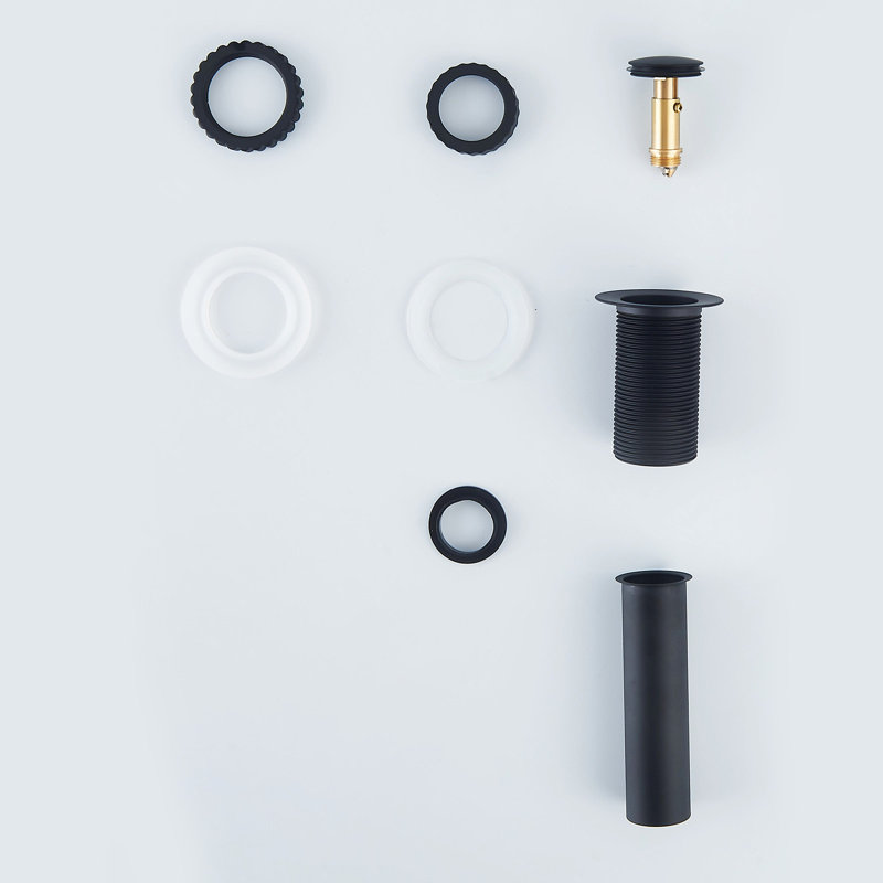 Standard Pop-Up Bathroom Sink Drain Without Overflow, Matte Black