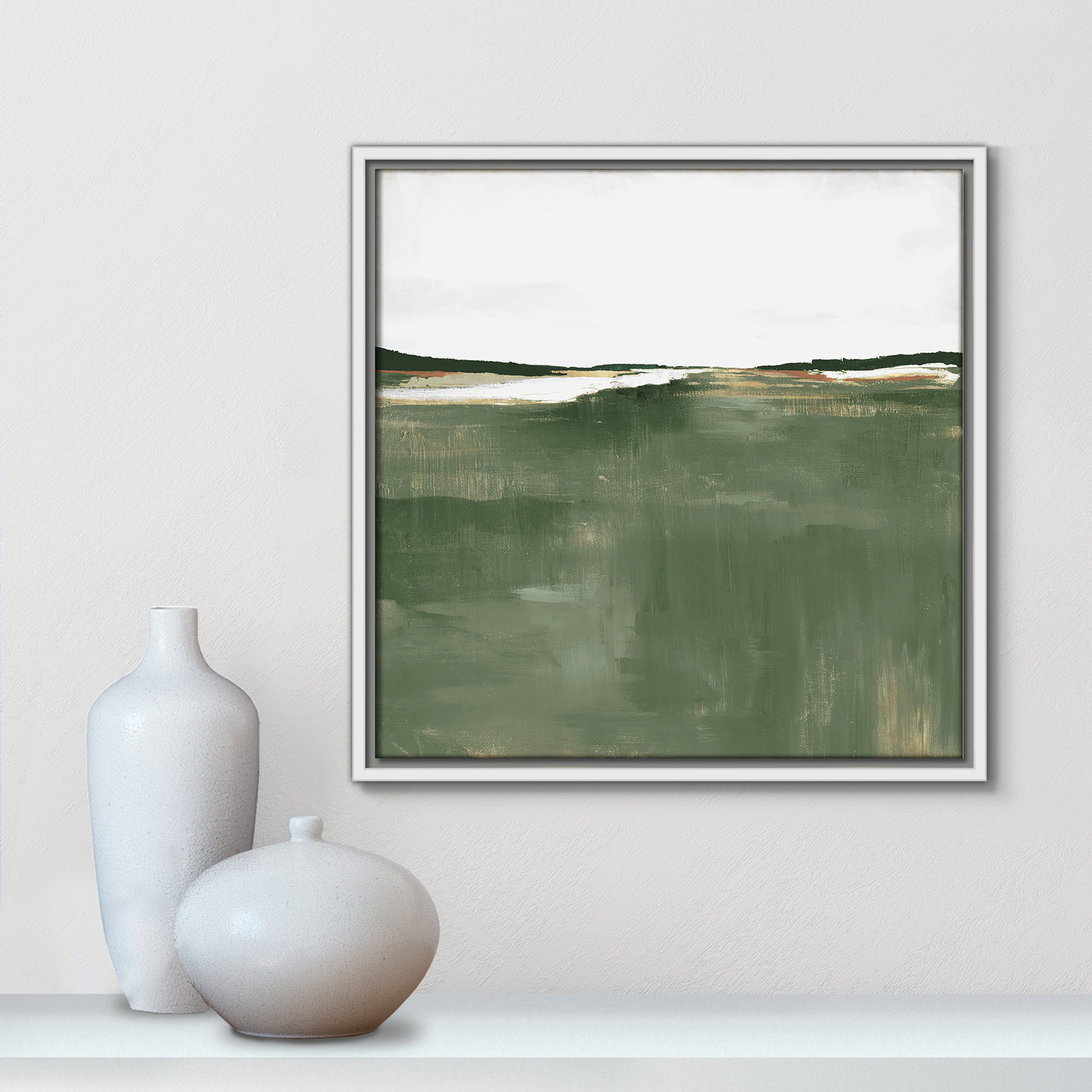 Dauntsey "Green Sea" Print by Isabelle Z, 17.5" H x 17.5" W, White
