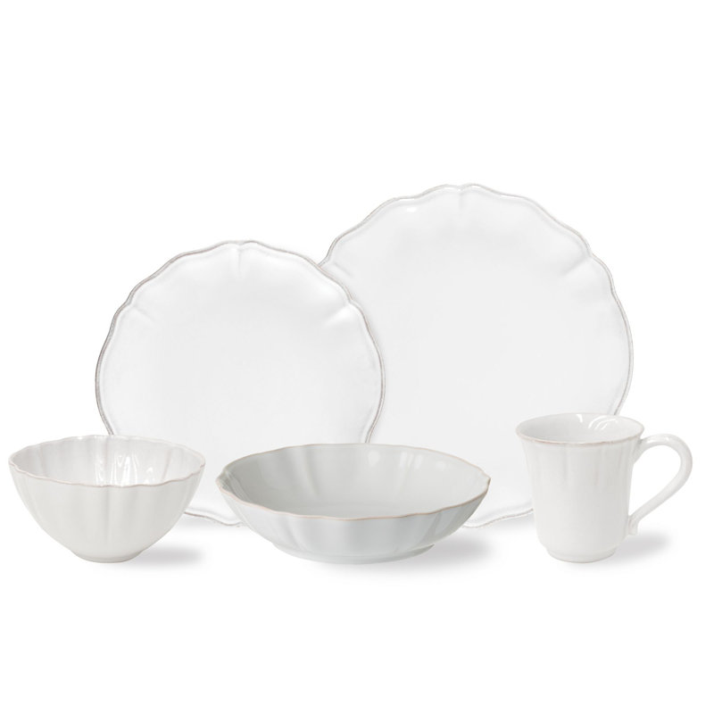 Alentejo Handmade Stoneware Dinnerware Set, White