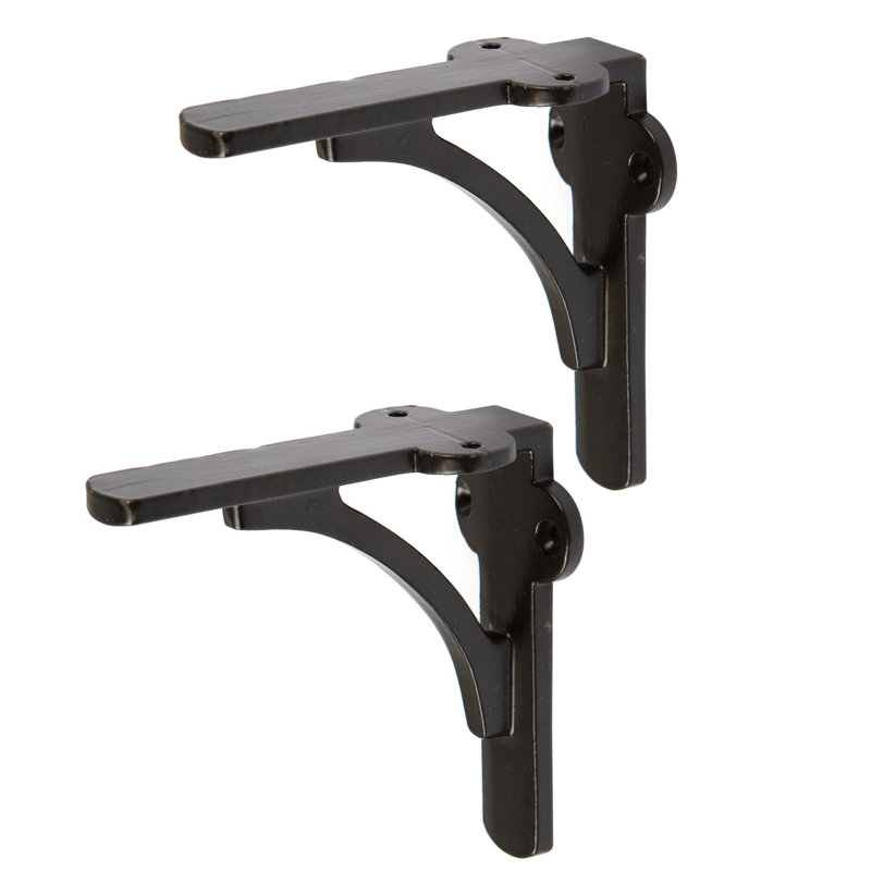 Hammer & Tongs - Curved Iron Shelf Bracket - D100mm - Black