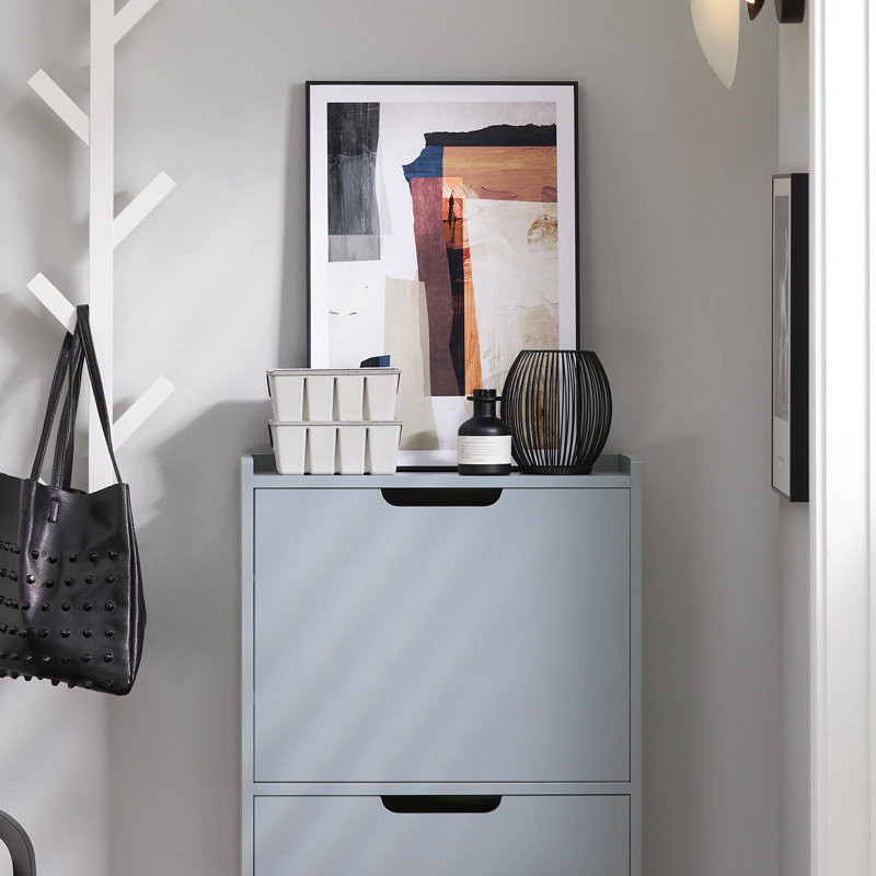 Oshiro Flip Down Shoe Storage, Grey, 2