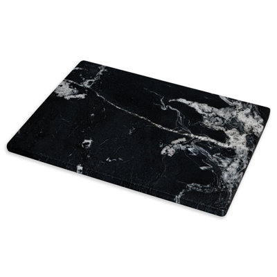 Planche à découper en pierre de marbre naturelle noire Diflart pour cuisine 16 po x 20 po