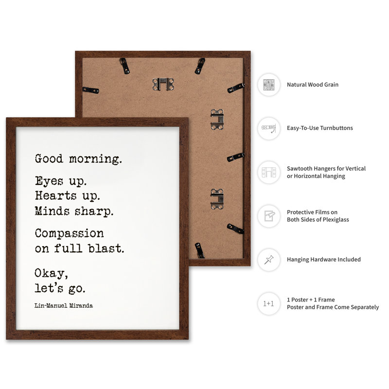 Good Morning, Affiche, H 08 po x l 10 po, Encadrement brun