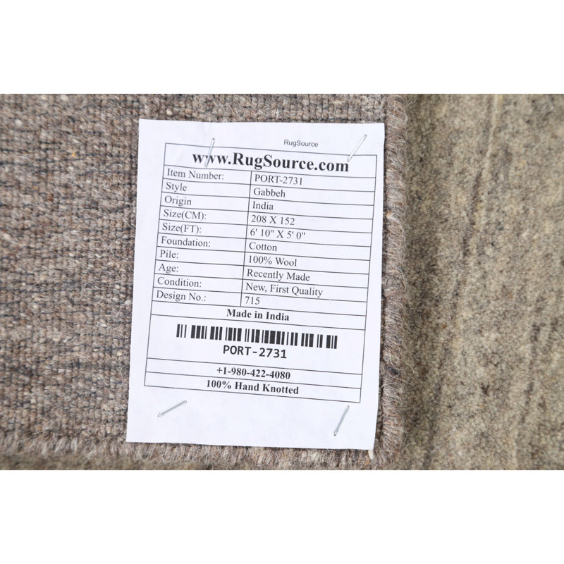 One-of-a-Kind 5' X 6'10" New Age Wool Area Rug in Grey