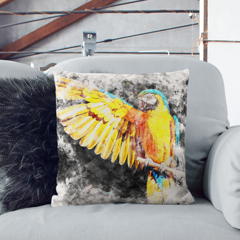 Macaw Parrot Cushion with Filling, 40cm H x 40cm W x 15cm D