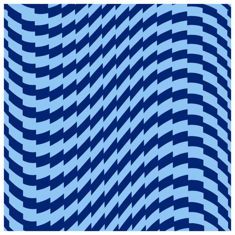 Blue Wavy Geometric Pattern Comforter, King