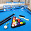 Table de billard, table de billard portable, ensemble complet de boules, 2 queues de billard, craie et brosse en feutre, table de billard pliante, assemblage simple nécessaire, mouvement familial
