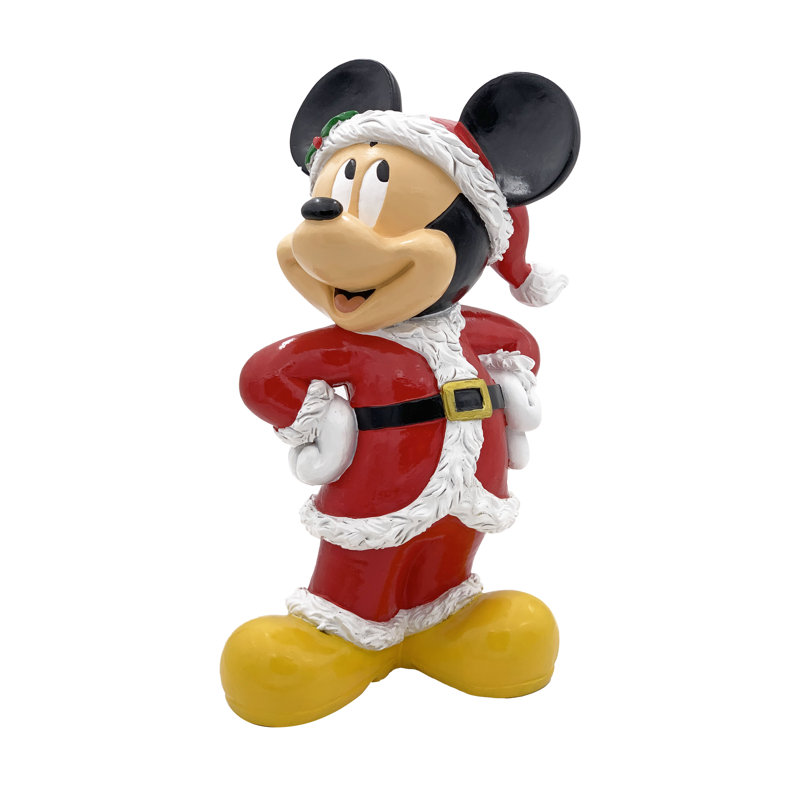 Statue de jardin Disney Mickey Mouse en costume de père Noël