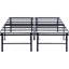Lit plateforme double noir, acier robuste pour lit de nuit Lullaby