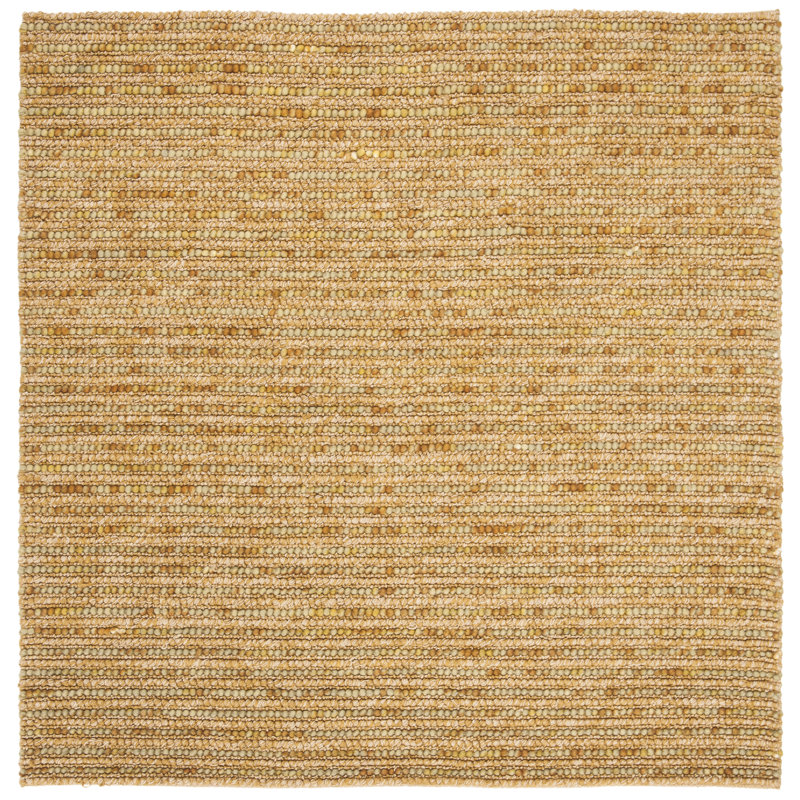Ferrera Abstract Handmade Flatweave Gold Area Rug, Square 6'