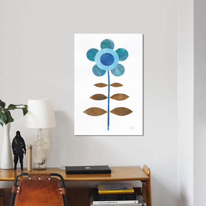 «Retro Blooms IV», impression sur toile, H 12 po x l 8 po x P 0,75 po, Toile tendue, Pas de tapis