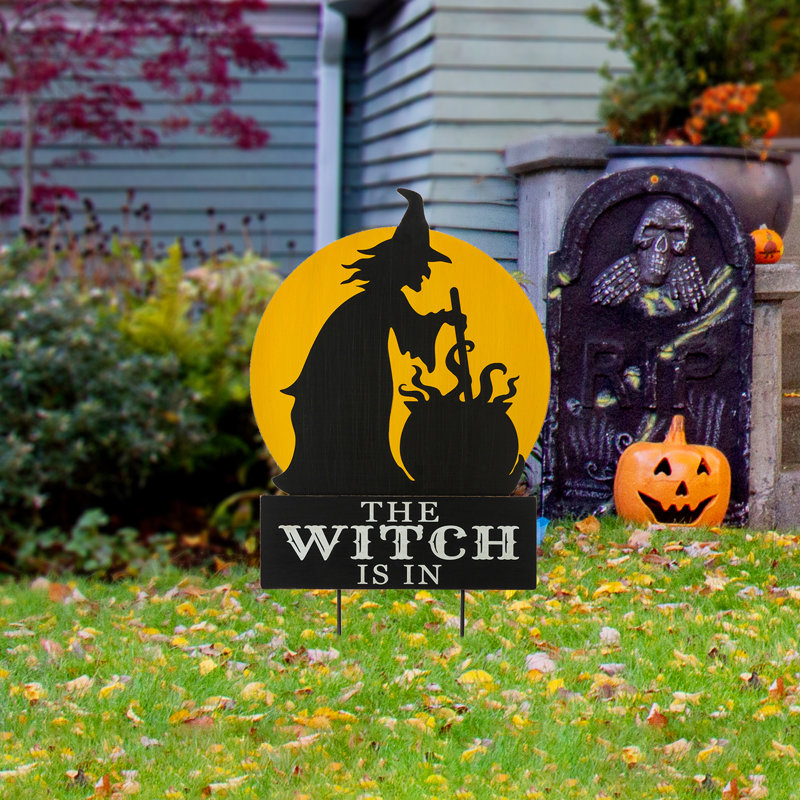 Piquet de jardin «The Witch Is In Halloween»