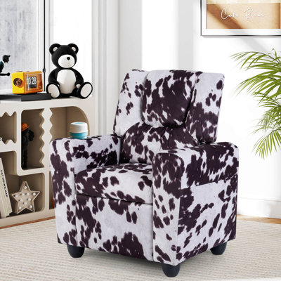 Kids Recliner with Cup Holder with Adjustable Backrest & Footrest Zebra