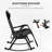 Outsunny 2 Pieces Outdoor Rocking Chairs, Foldable Reclining Zero Gravity Lounge Rocker With Pillow, Cup & Phone Holder, Combo Design With Folding Legs, Black-1149286546