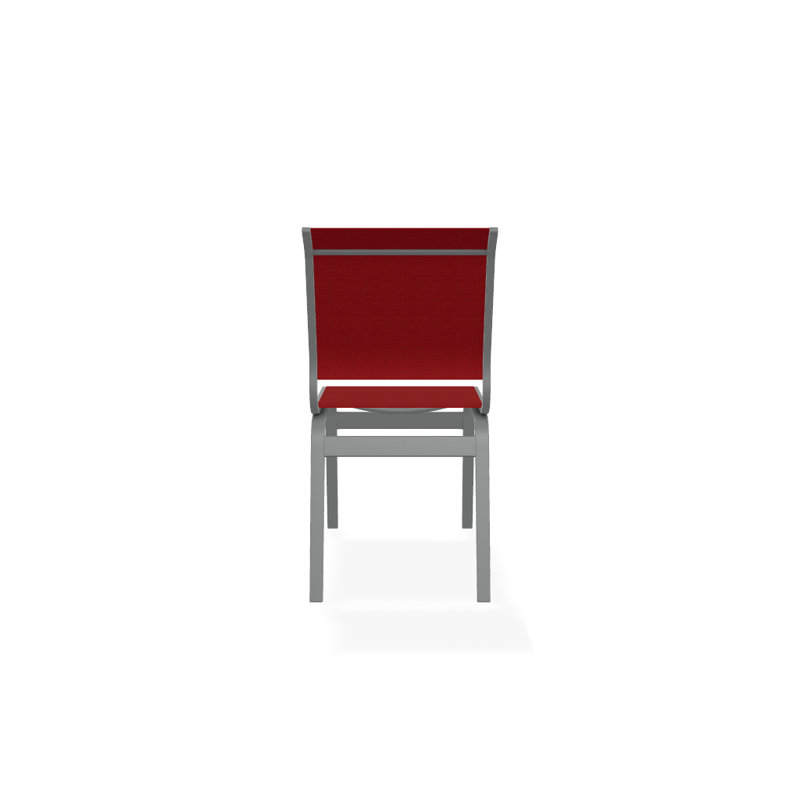 Chaise d'appoint de salle à manger Hiraku, Rouge 1D Sunbrella®, Graphite texturé