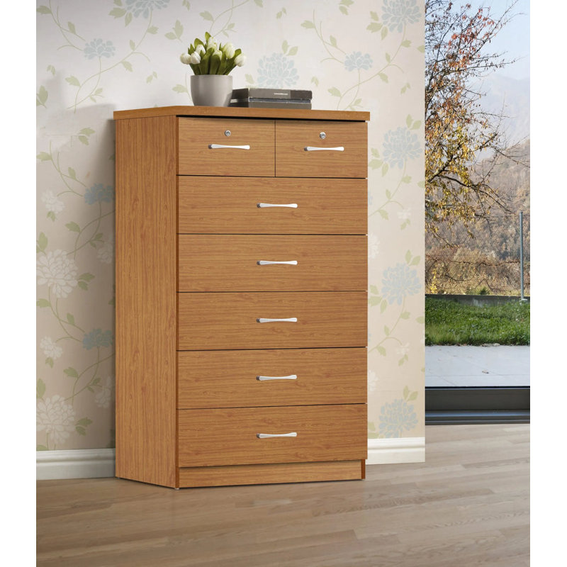 Commode 7 tiroirs Conor, Cerisier