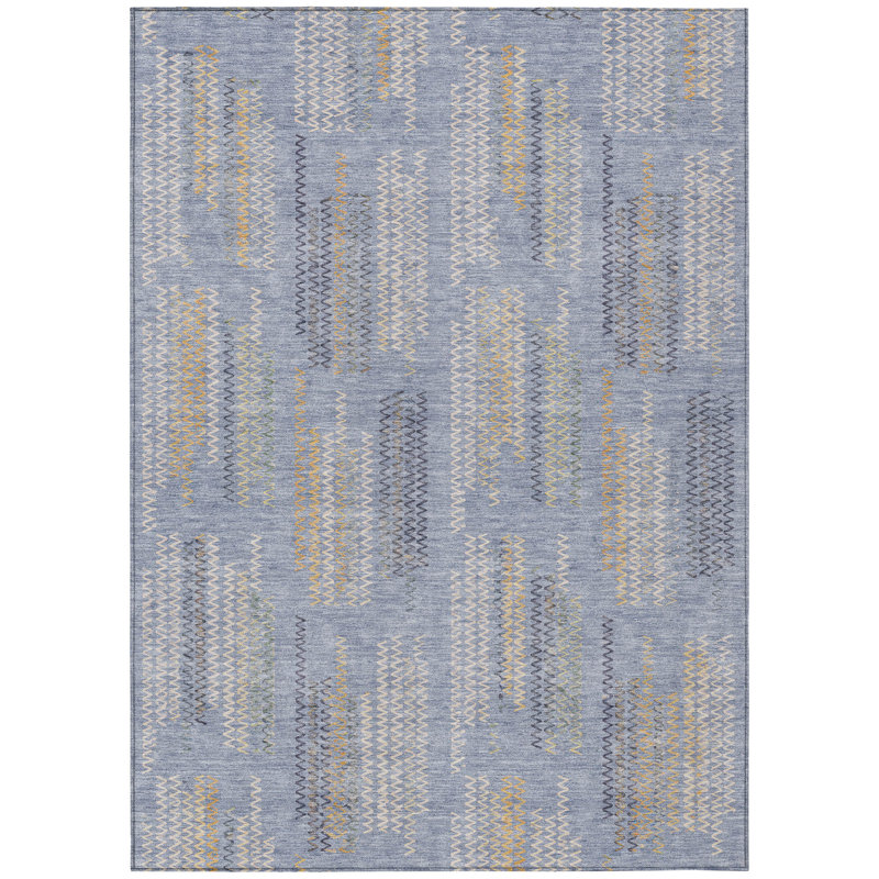 Machine Washable Indoor/Outdoor Chantille ACN2887 Modern Rug, Blue, 3' x 5'