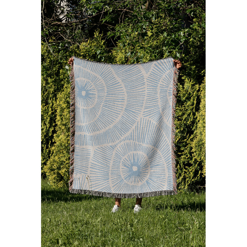 Jeté en coton Ray, Ciel, 50 x 70