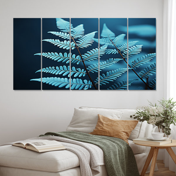 Gracie Oaks Ferns Turquoise Whimsy III - Floral Metal Wall Art Prints ...
