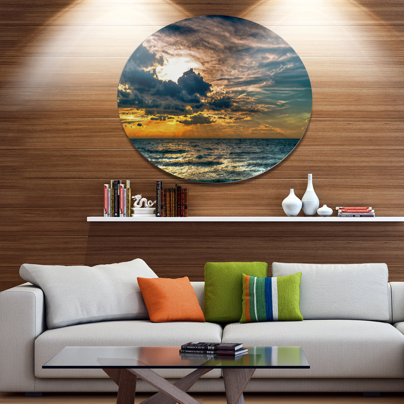 «Risa Sun Break over Blue Ocean», photographie, H 38 po x l 38 po x P 1 po, Métal
