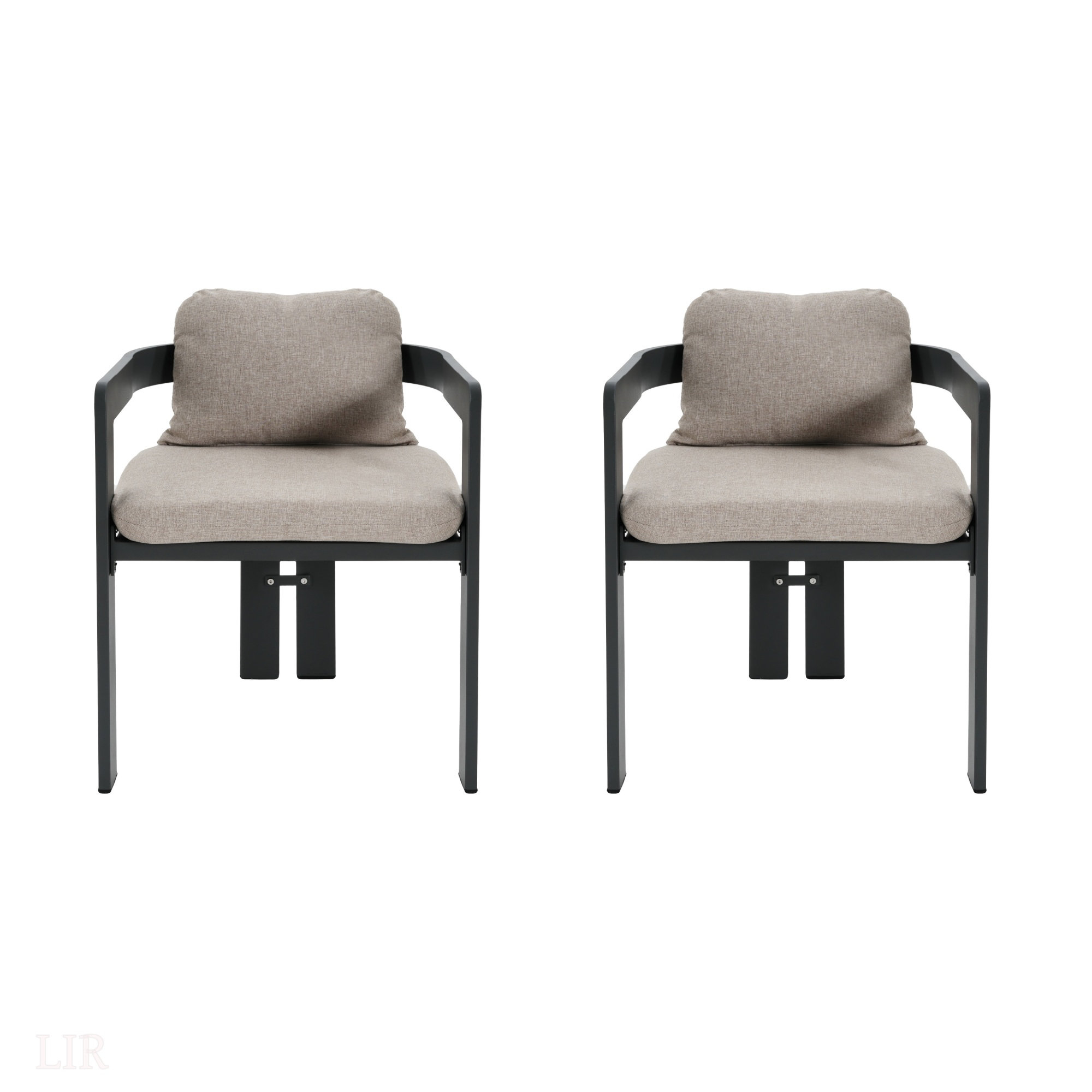 Latitude Run® Pula Patio Outdoor Aluminum Dining Chair, Set Of 2, Black ...