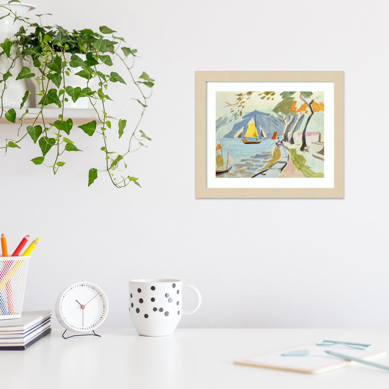 Macau Shoreline Print by Anne Durham, 11" H x 13" W x 1" D, Brown