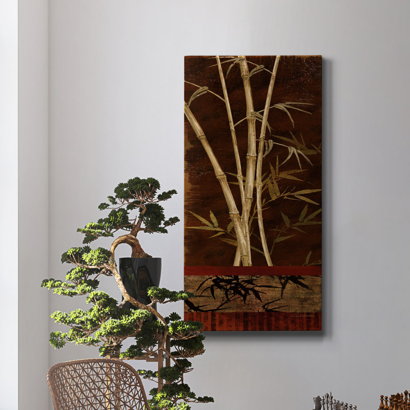 Bamboo Garden II - Impression sur toile tendue, H 24 po x l 12 po x P 1 po