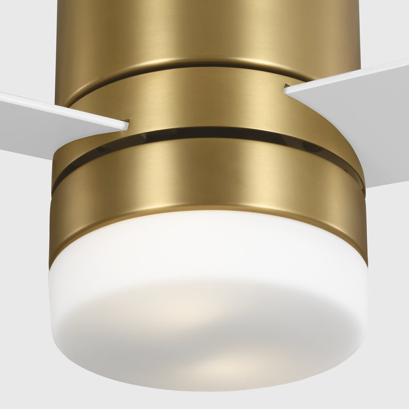 Ventilateur de plafond avec lumières DEL Kris, 44", Blanc mat, Bronze brillant