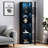 Black Side Cabinet With Illuminated Aluminum Strip Lamp - Generous Storage, W40xd29xh170cm 15Mm Particleboard Spacious And Functional Build